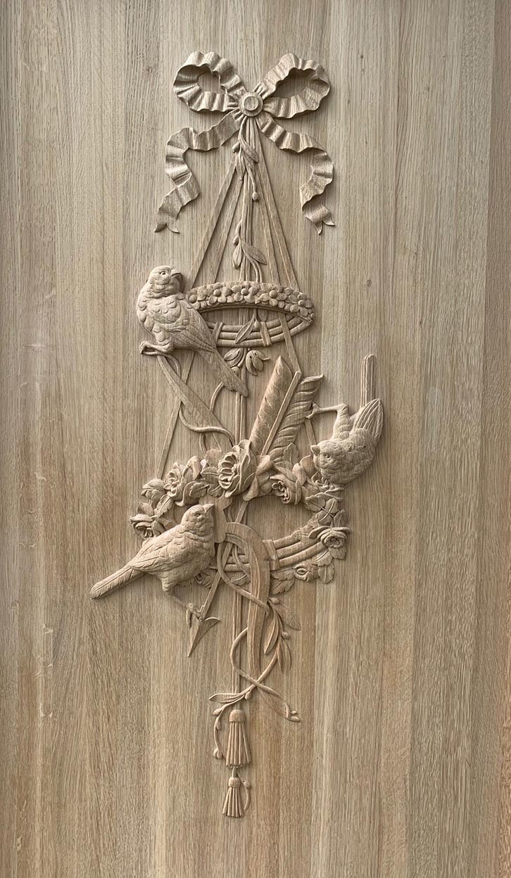 Wood carving under construction